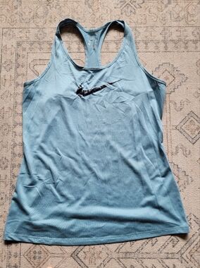 Nike Light Blue Racerback Tank Top with Black Swoosh